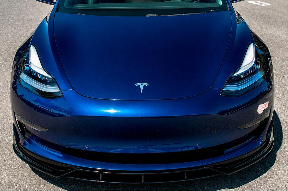 Tesla Model 3 2017- гг. Накладка на передний бампер Lip Fast (для 2017-2023) Фото 7