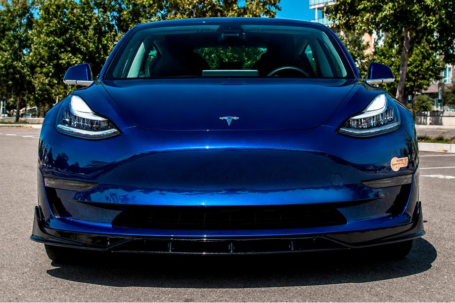 Tesla Model 3 2017- гг. Накладка на передний бампер Lip Fast (для 2017-2023) Фото 10