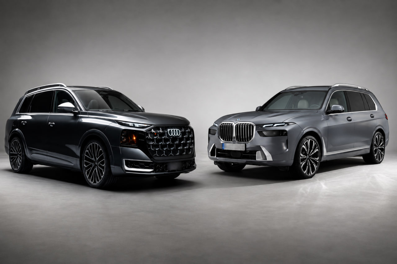 Новый Audi Q9 2027 против BMW X7 G07 Facelift: какой флагманский SUV лучше