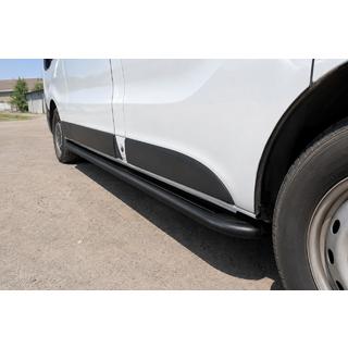 Боковые пороги Premium (2 шт., нерж.) Black Fiat Talento 2016- гг. фото 1