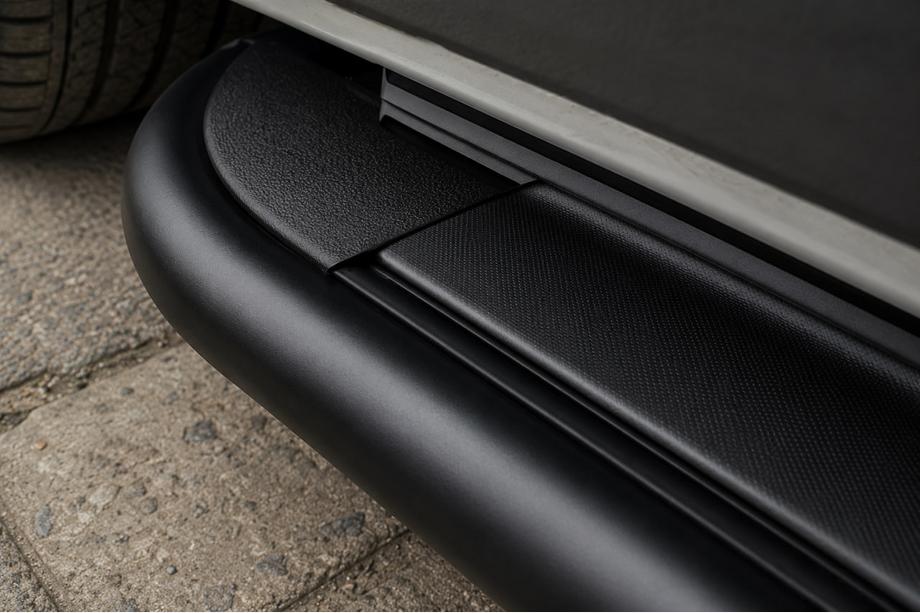 Fiat Talento 2016- гг. Боковые пороги Premium (2 шт., нерж.) Black Фото 2