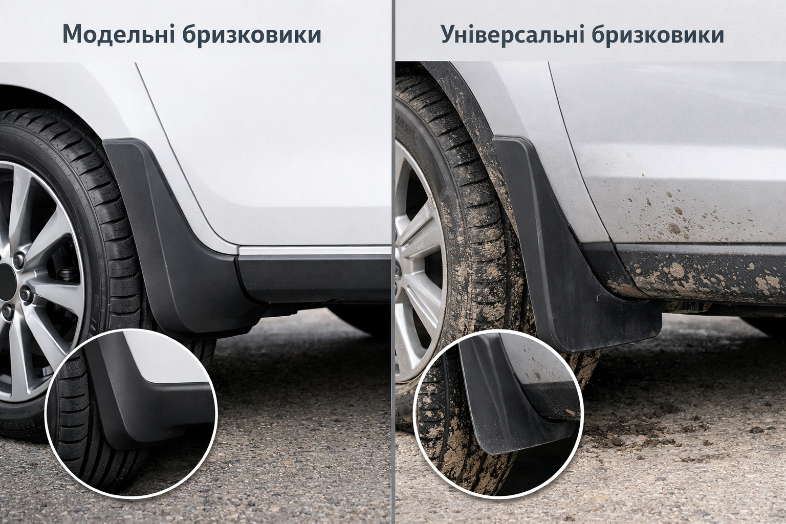 Модельные или универсальные брызговики: какие лучше садятся и реже отрываются