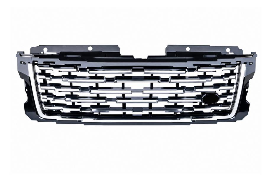 Range Rover IV L405 2013-2021 гг. Чёрная решётка радиатора с серебристыми полосами (рестайлинг 2018→2023) Фото 1