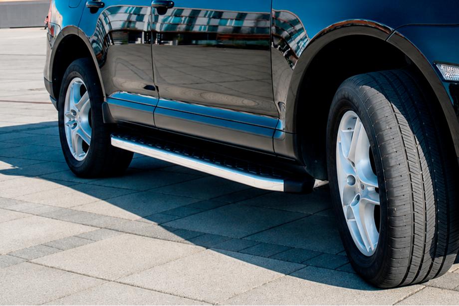 Volkswagen Touareg 2010-2018 гг. Боковые Подножки BlackLine (2 шт, Алюминий) Фото 2