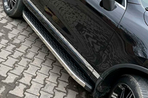 Volkswagen Touareg 2002–2010 гг. Боковые Подножки BlackLine (2 шт, Алюминий) фото 1