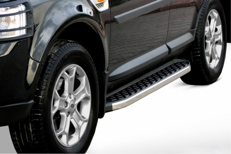 Range Rover III L322 2002-2012 гг. Боковые Подножки BlackLine (2 шт, Алюминий) Image