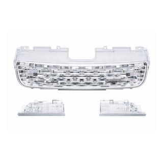 Серебристая решётка радиатора + жабры крыла Land Rover Discovery Sport 2014- гг.