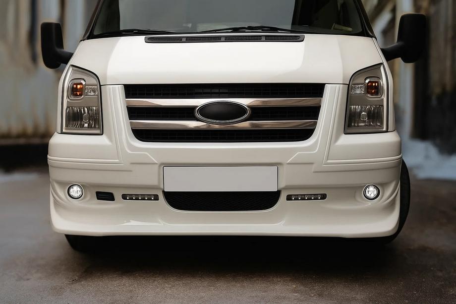 Ford Transit 2000–2014 гг. Хром накладки на решетку радиатора (2 шт, нержавейка) Фото 3