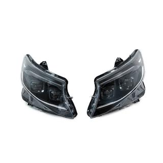 Передние фары 2025 Design LED Black (для Vito, 2 шт.) Mercedes Vito/V-class W447 2014- гг. фото 1