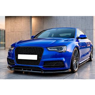 Накладка (лип) на передний бампер Lip DPT V3 (2011-2015, черный глянец) Audi A5 2007-2015 гг. фото 1