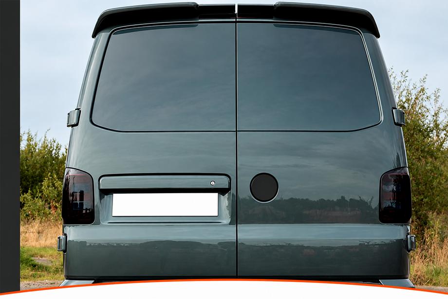 Volkswagen T5 2010-2015 гг. Спойлер DPT (распашные двери, черный глянец) Фото 1