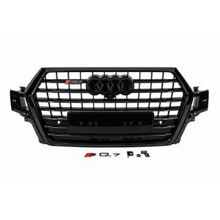 Передняя решётка радиатора в стиле SQ7 (2015-2019, чёрная) Audi Q7 2015–2026 гг.