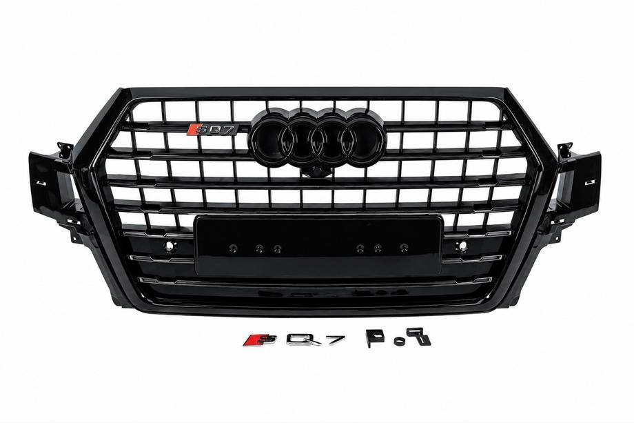 Audi Q7 2015–2026 гг. Передняя решётка радиатора в стиле SQ7 (2015-2019, чёрная) Фото 1