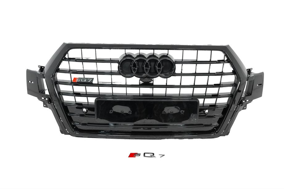 Audi Q7 2015–2026 гг. Передняя решётка радиатора в стиле SQ7 (2015-2019, чёрная)