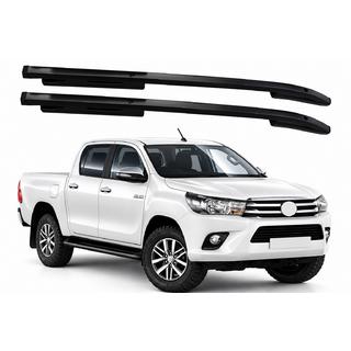 Чёрные рейлинги OEM (ABS-пластик, установка на клей) Toyota Hilux 2015- гг. фото 1