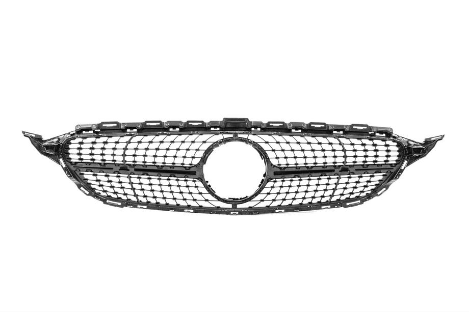 Mercedes C-class W205 2014-2021 гг. Передняя решётка Diamond Black (для Avantgarde/AMG-Line/C43 AMG) 2014-2021, без камеры Фото 6