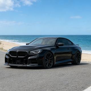 Накладка на передний бампер Lip V3 (для G87, карбон) BMW 2 серия G42 2021- гг. фото 3