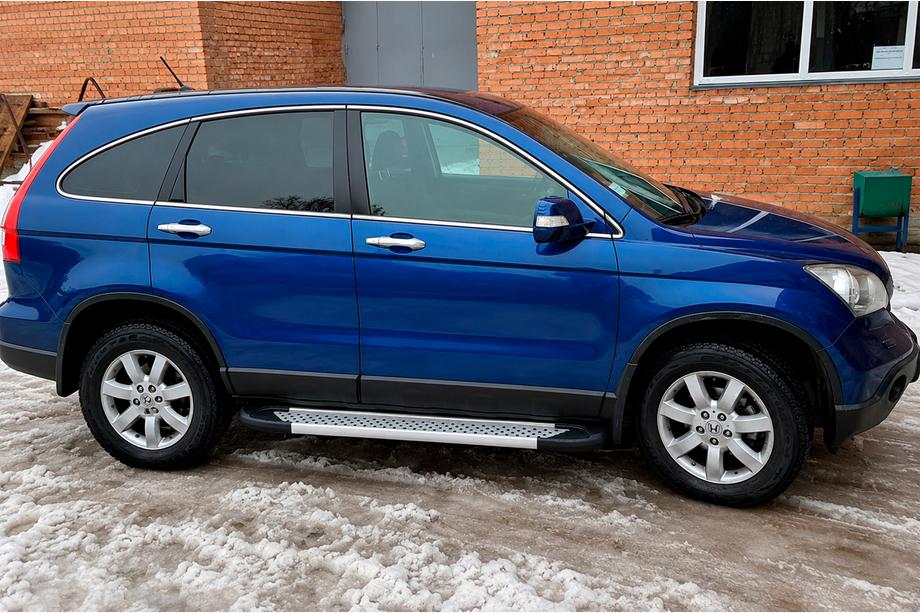 Honda CRV 2007-2011 гг. Боковые Подножки Allmond Grey (2 шт., Алюминий) Фото 3