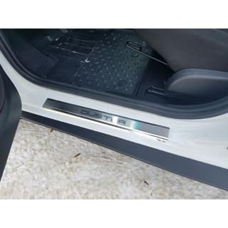 Накладки на пороги Natanika Premium (4 шт, нержавейка) Dacia Duster 2008-2018 гг. фото 4