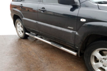 Kia Sportage 2004-2010 гг. Боковые трубы (2 шт., нержавейка) фото 4