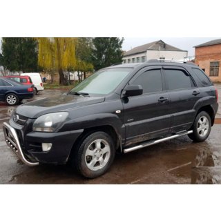 Боковые трубы (2 шт., нержавейка) Kia Sportage 2004-2010 гг. фото 1