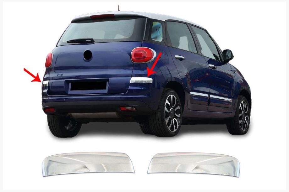 Fiat 500/500L 2013-2022 гг. Накладки на углы заднего бампера из нержавейки для 500L 2018+ (2 шт) Фото 1