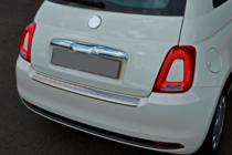 Fiat 500/500L 2013-2022 гг. Накладка на задний бампер 3D/Cabrio (OmsaLine, нержавейка) фото 1