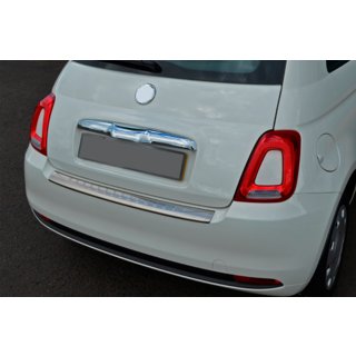 Накладка на задний бампер 3D/Cabrio (OmsaLine, нержавейка) Fiat 500/500L 2013-2022 гг. фото 1