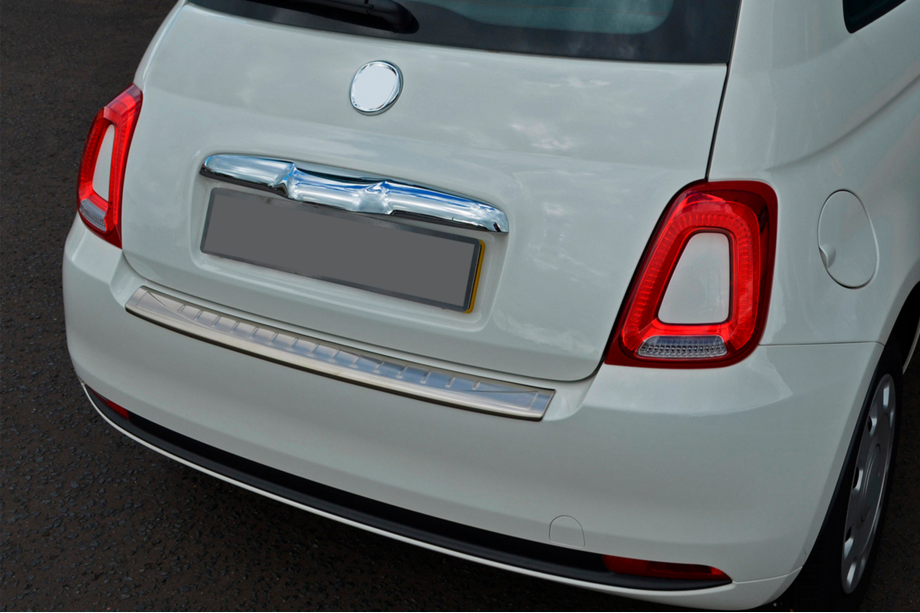 Fiat 500/500L 2013-2022 гг. Накладка на задний бампер 3D/Cabrio (OmsaLine, нержавейка) Image