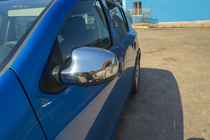 Renault Logan MCV 2013-2022 гг. Накладки на Зеркала (2 шт., Нержавейка) фото 1
