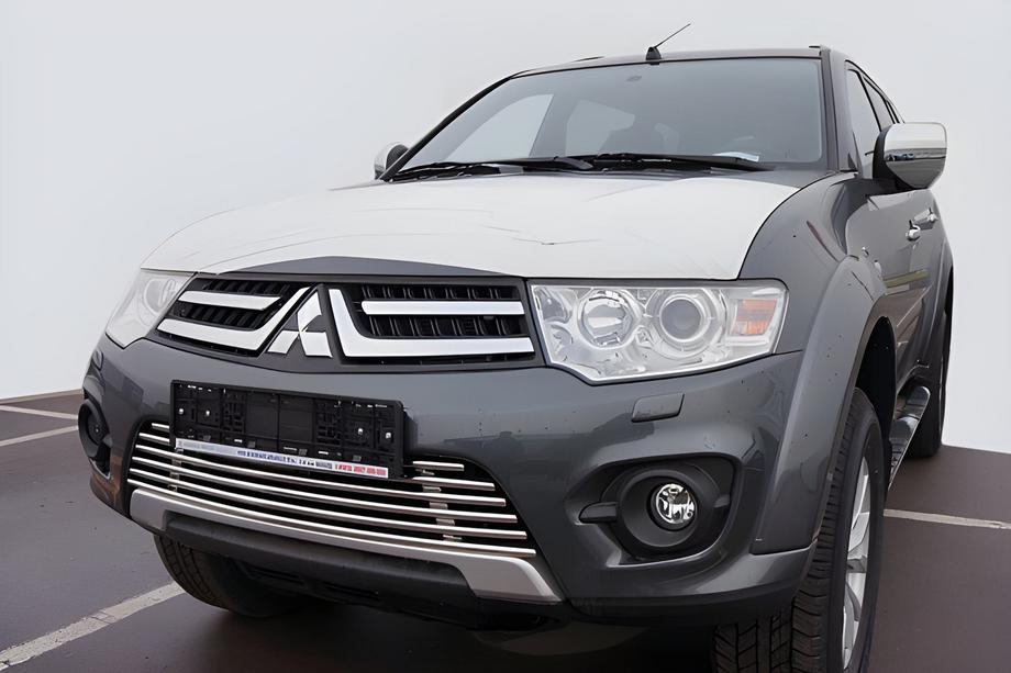 Mitsubishi Pajero Sport 2008-2015 гг. Защита передней решетки радиатора Фото 1