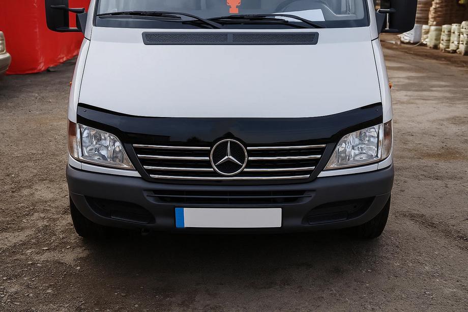 Mercedes Sprinter W901/902/903/904/905 1995-2006 гг. Хромированные накладки на окантовку решетки радиатора (2000-2002, 7 частей, нержавейка) Image