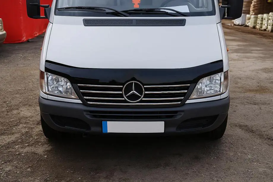 Mercedes Sprinter W901/902/903/904/905 1995–2006 гг. Хромированные накладки на окантовку решетки радиатора (2000-2002, 7 частей, нержавейка) Фото 1