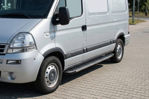 Nissan Interstar 2002-2010 гг. Боковые Подножки Duru (2 шт., Алюминий) фото 1