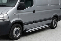 Nissan Interstar 2002-2010 гг. Боковые Подножки Rainbow (2 шт., Алюминий) фото 1