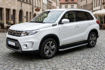 Suzuki Vitara 2015- гг. Боковые Подножки Tayga Grey (2 шт., Алюминий) фото 1
