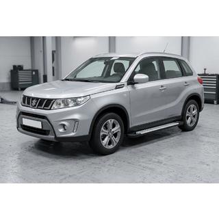 Боковые пороги Allmond Grey (2 шт., алюминий)