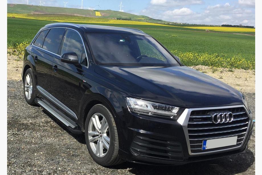 Audi Q7 2015–2026 гг. Боковые пороги Allmond Grey (2 шт., алюминий) Image