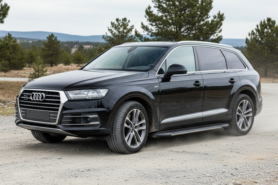 Audi Q7 2015–2026 гг. Боковые пороги Bosphorus Grey (2 шт., алюминий) Image
