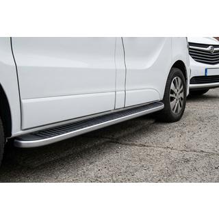 Боковые Подножки Tayga Grey (2 шт., Алюминий) Opel Vivaro 2015-2019 гг. фото 1