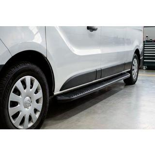 Боковые Подножки Tayga Black (2 шт., Алюминий) Opel Vivaro 2015-2019 гг. фото 1