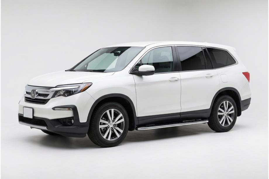 Honda Pilot 2015-2022 гг. Боковые Подножки Maydos V1 (2 шт., Алюминий и Нержавейка) Image