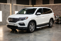 Honda Pilot 2015-2022 гг. Боковые Подножки Allmond White (2 шт., Алюминий) фото 1