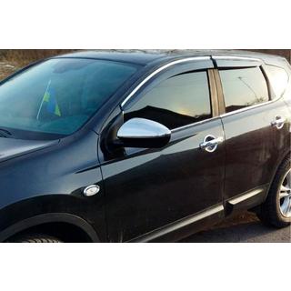 Накладки на зеркала (2 шт, Нержавеющая сталь) Nissan Qashqai 2007-2010 гг. фото 3