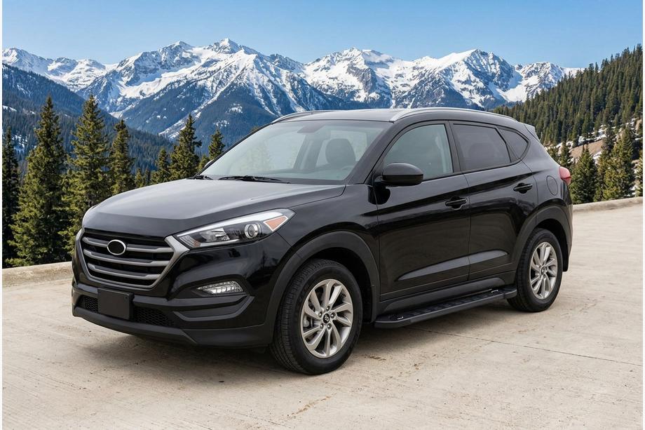 Hyundai Tucson TL 2016-2021 гг. Боковые Подножки RedLine Black (2шт) Image