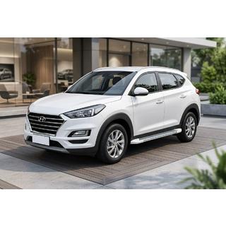 Боковые Подножки Allmond White (2 шт., Алюминий) Hyundai Tucson TL 2016-2021 гг. фото 1