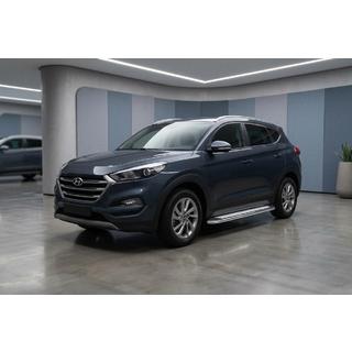 Боковые Подножки Maydos V2 (2 шт., Алюминий и Нержавейка) Hyundai Tucson TL 2016-2021 гг. фото 1