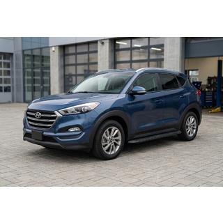 Боковые Подножки Tayga Black (2 шт., Алюминий) Hyundai Tucson TL 2016-2021 гг. фото 1