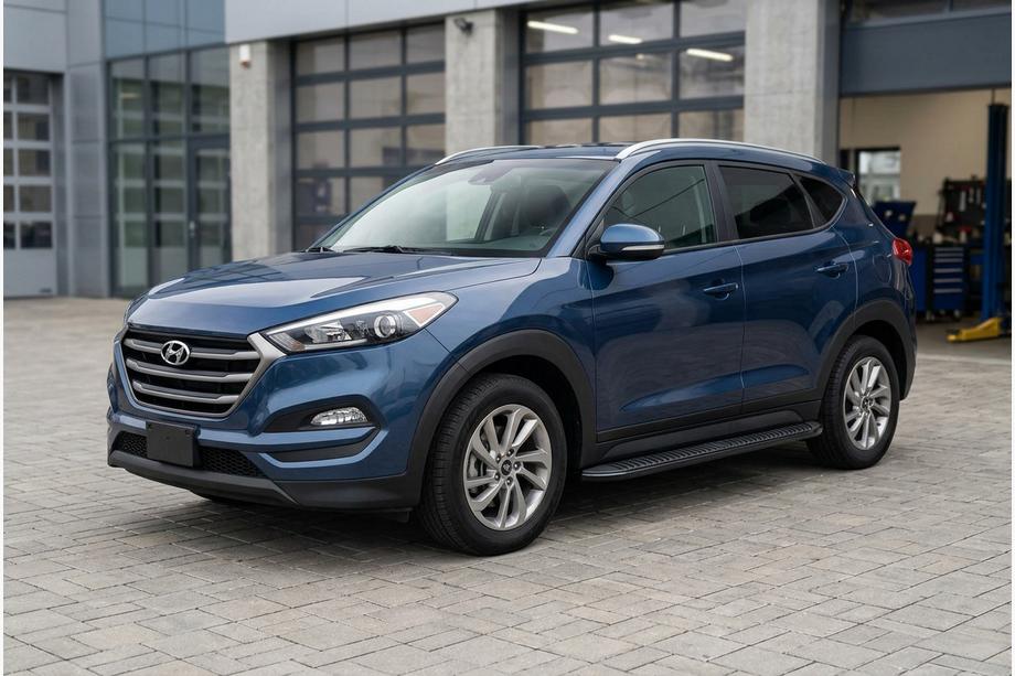 Hyundai Tucson TL 2016-2021 гг. Боковые Подножки Tayga Black (2 шт., Алюминий) Image