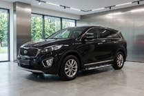 Kia Sorento III UM 2014-2020 гг. Боковые Подножки Sunrise (2 шт., Алюминий) фото 1